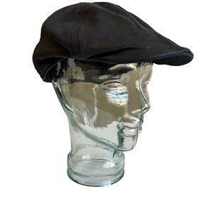 💫 MENS WOOLRICH Black Cotton Blend Newsboy Hat Cap * SZ XL